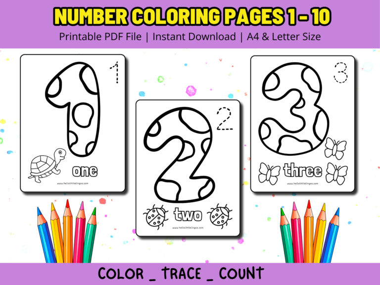 Free number coloring Pages for Kids