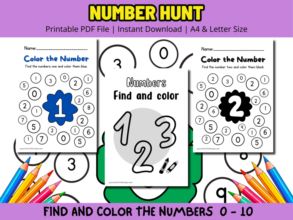 Number Scavenger Hunt Worksheets For Kids