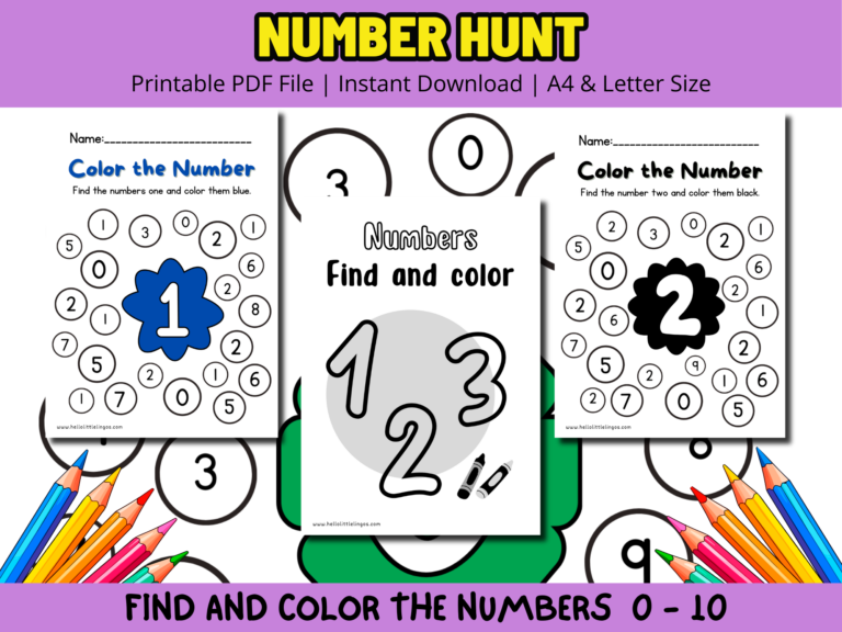 Number Scavenger Hunt Worksheets For Kids