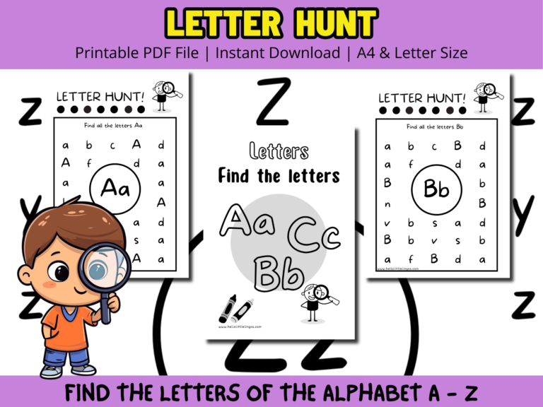 Alphabet Scavenger Hunt Printable, Free Letter Scavenger Hunt For Kids 3-6 years old