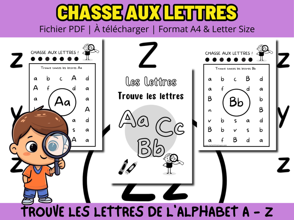 free alphabet scavenger hunt worksheets for kids in french