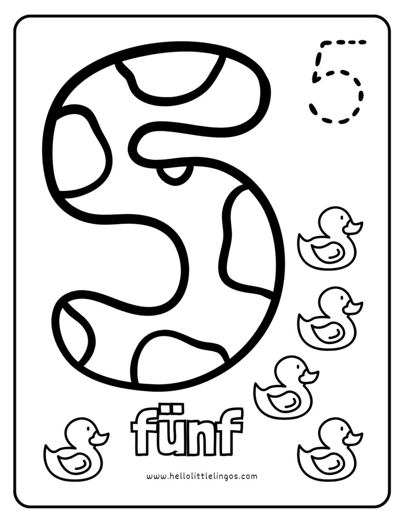 german coloring number workheet number 5
