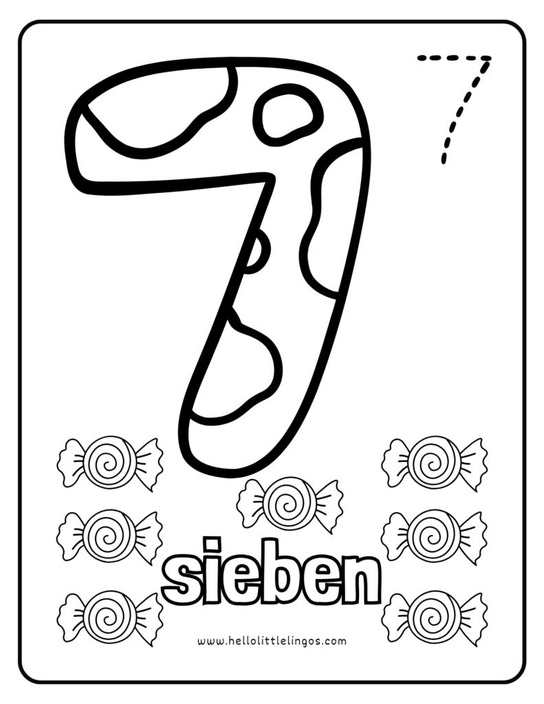 german coloring number workheet number 7