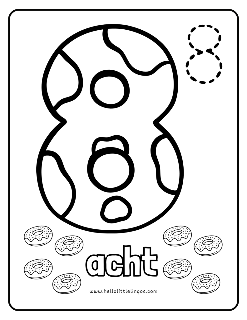 german coloring number workheet number 8