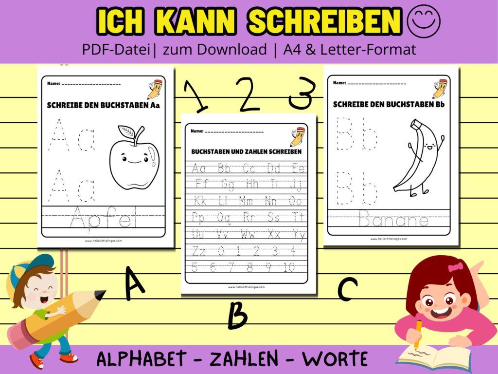 free alphabet handwriting worksheets for kids in german