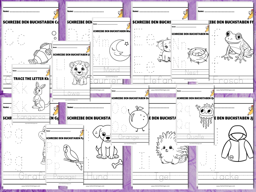 free alphabet tracing worksheets for kids in german