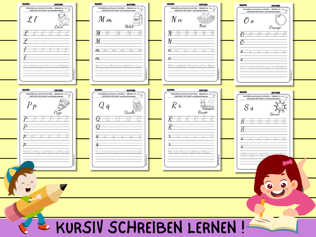 fun alphabet writing worksheet for primary school in german