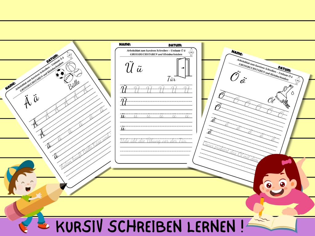 alphabet writing practice in german
