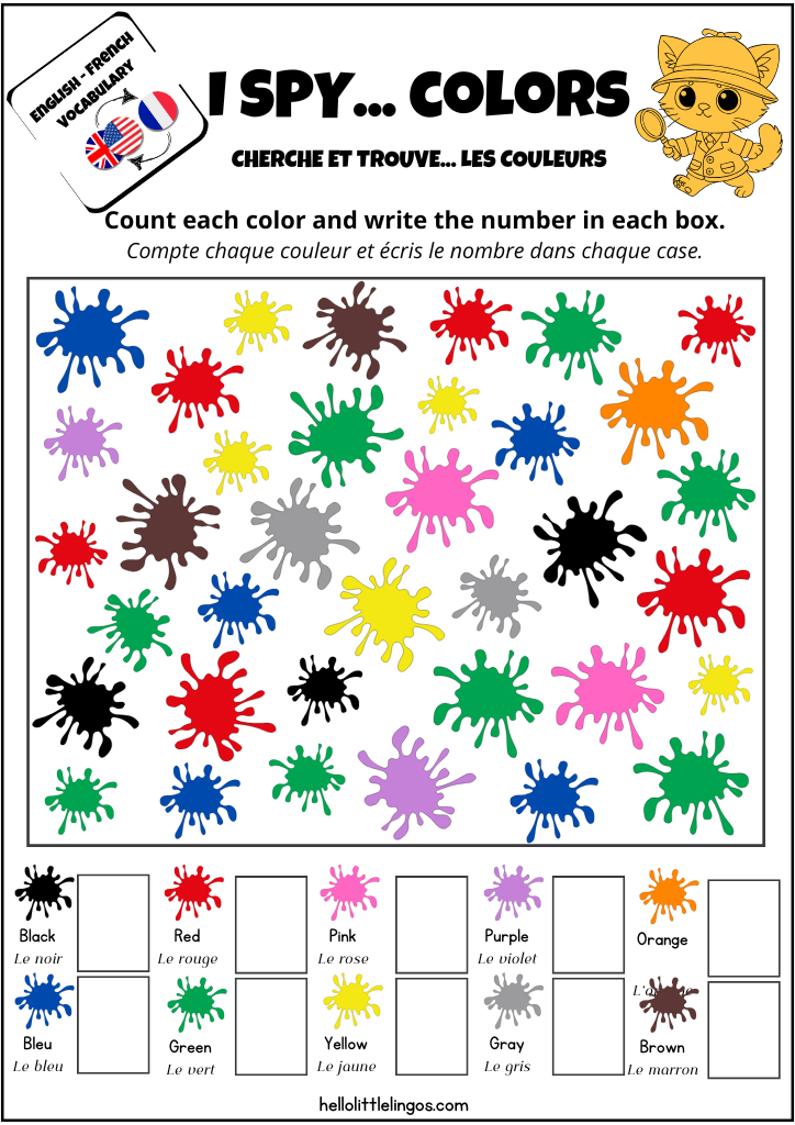 I spy colors free printable worksheets