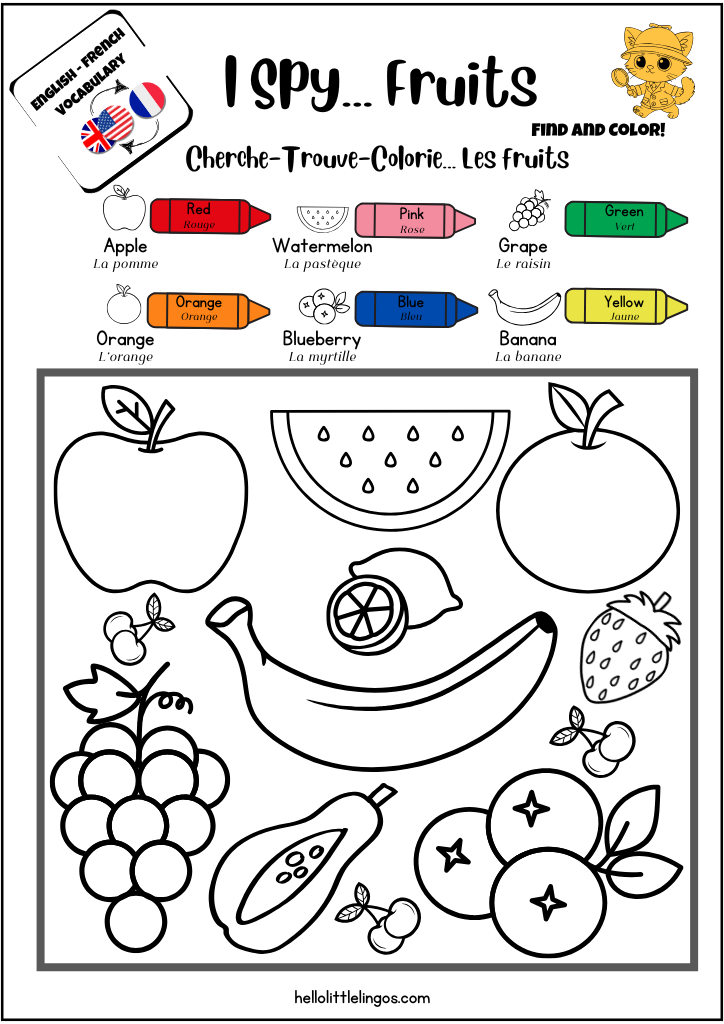 I spy fruits free printable