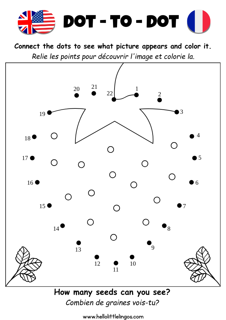 connect the dots free printable worksheets for kindergarten english french