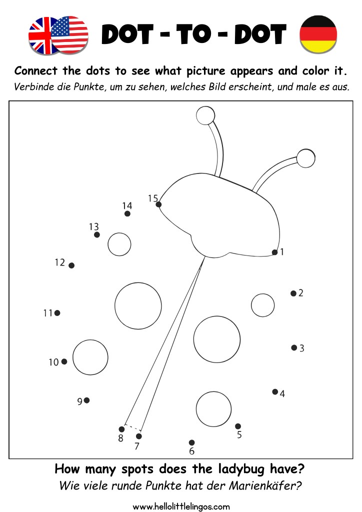 free german worksheets for kids dot to dot