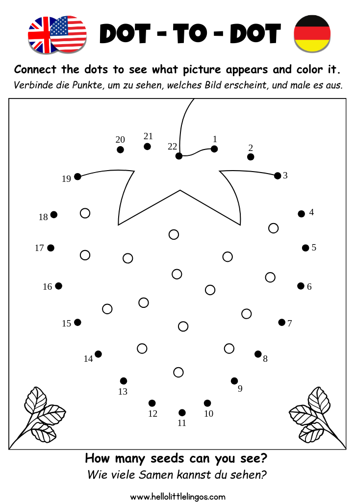 German english free printable worksheets dot to dot for kids