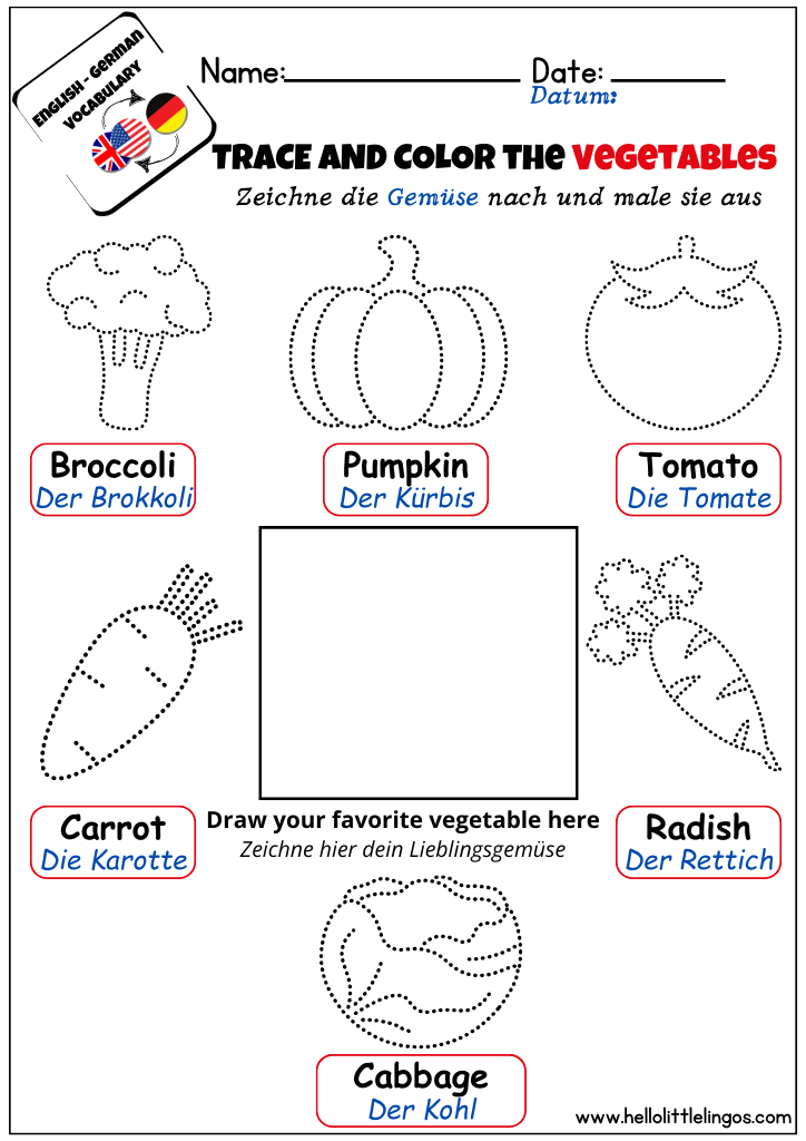 simple drawing worksheets for kids in german english