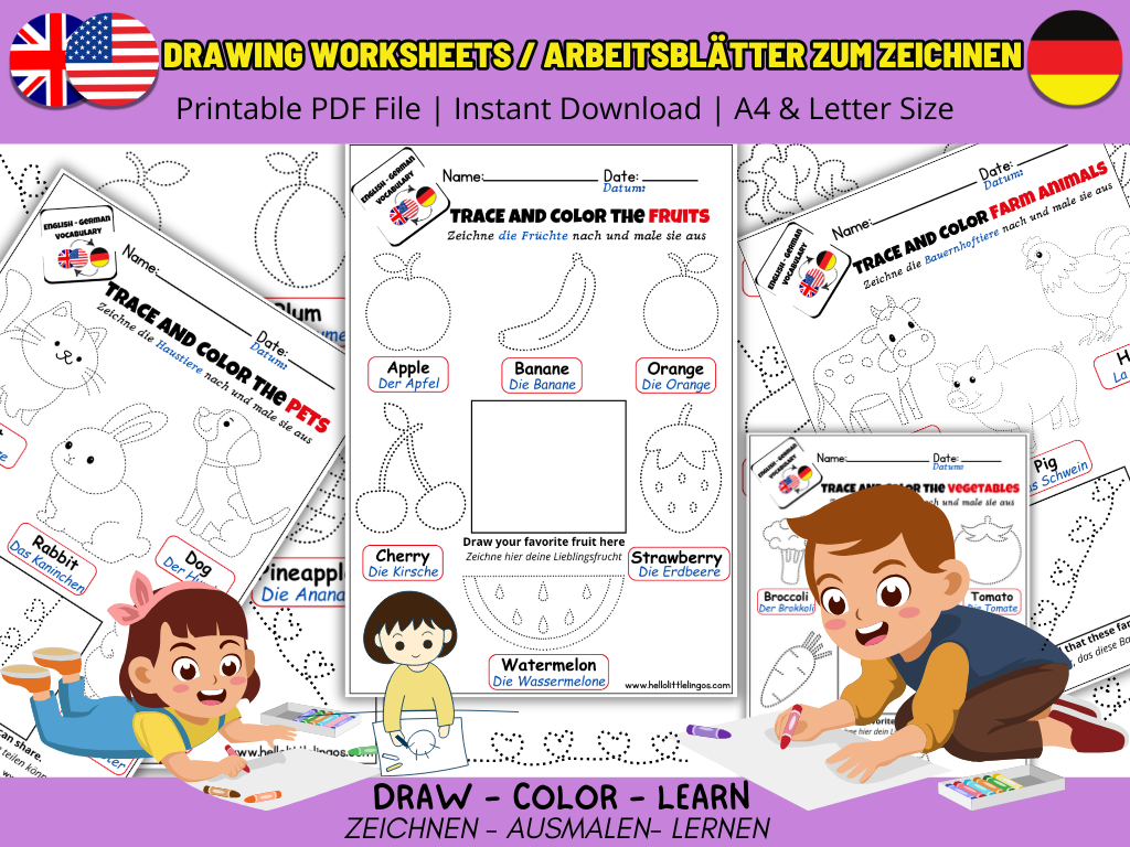 Free german printables for kindergarten