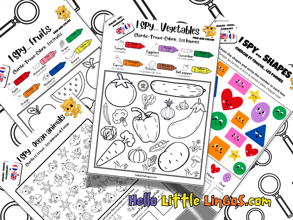 french english I spy worksheets free pdf