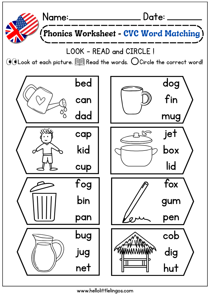 free phonics printable for preschooler