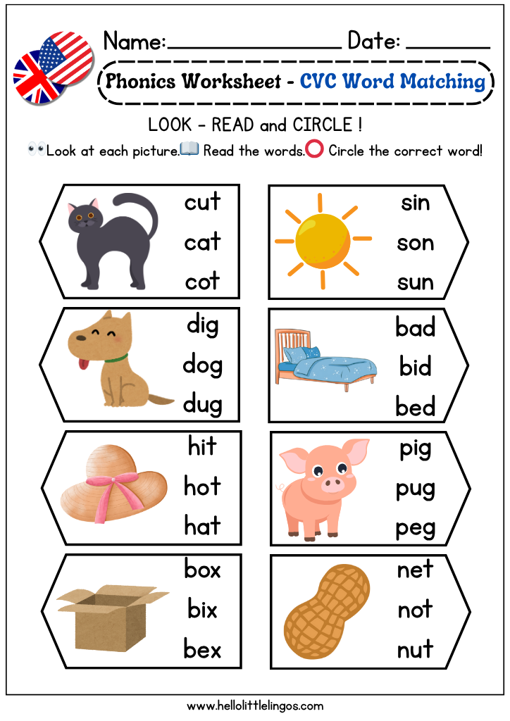 free pdf phonics worksheets for first grade