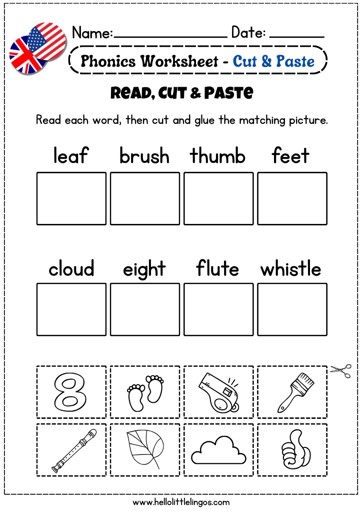 cut and paste activity worksheets for kindergarten