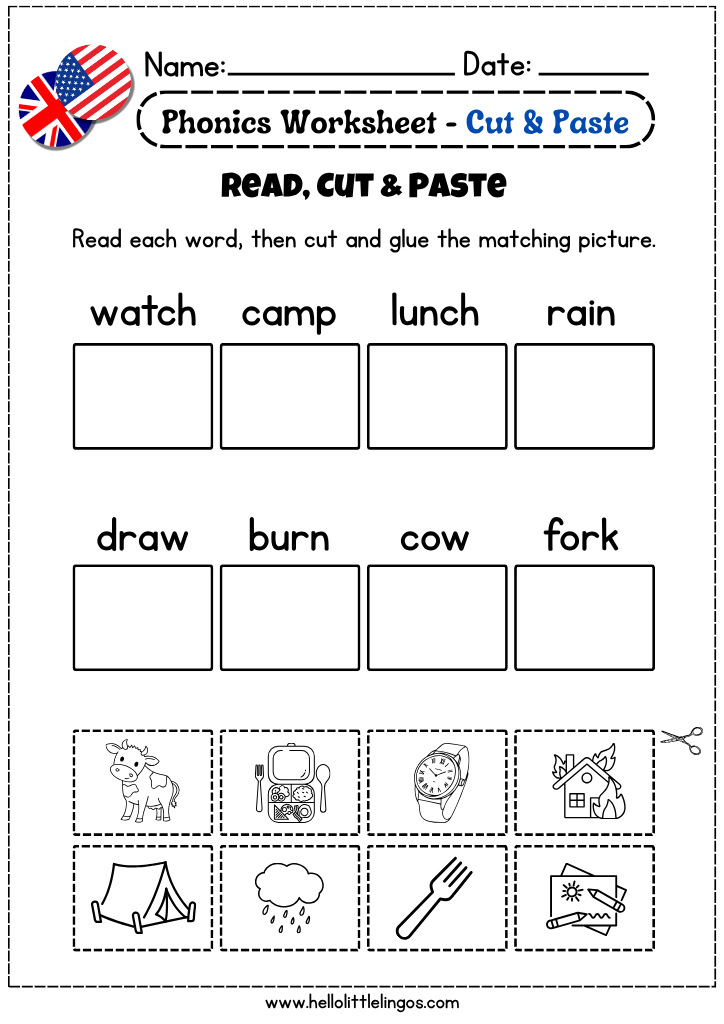 free printable cut and paste activity for preschool