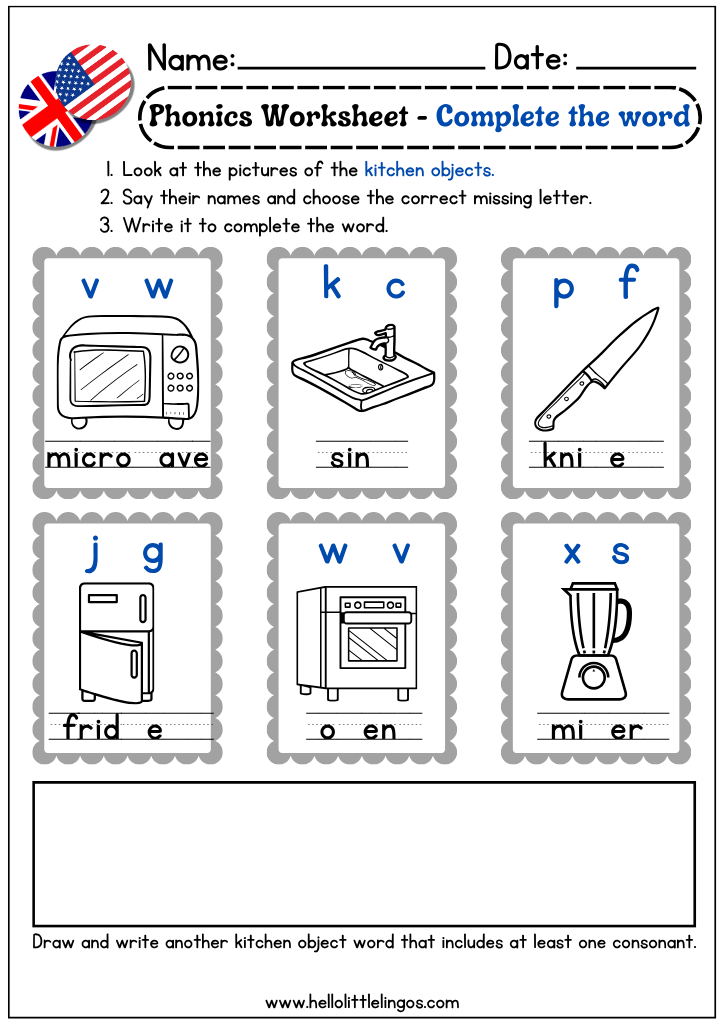 free phonics worksheets for first grade