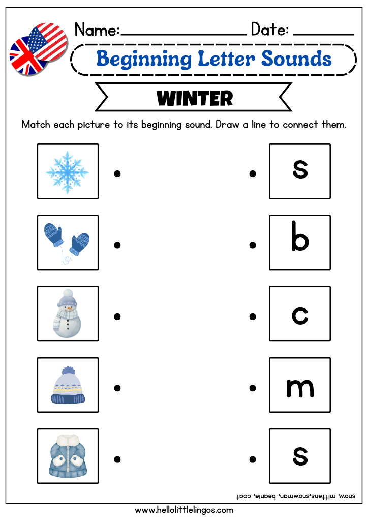 Printable beginning letter sound worksheets