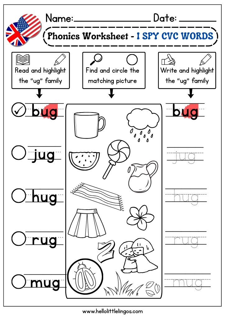 Printable CVC Word Activities for Early Phonics Practice