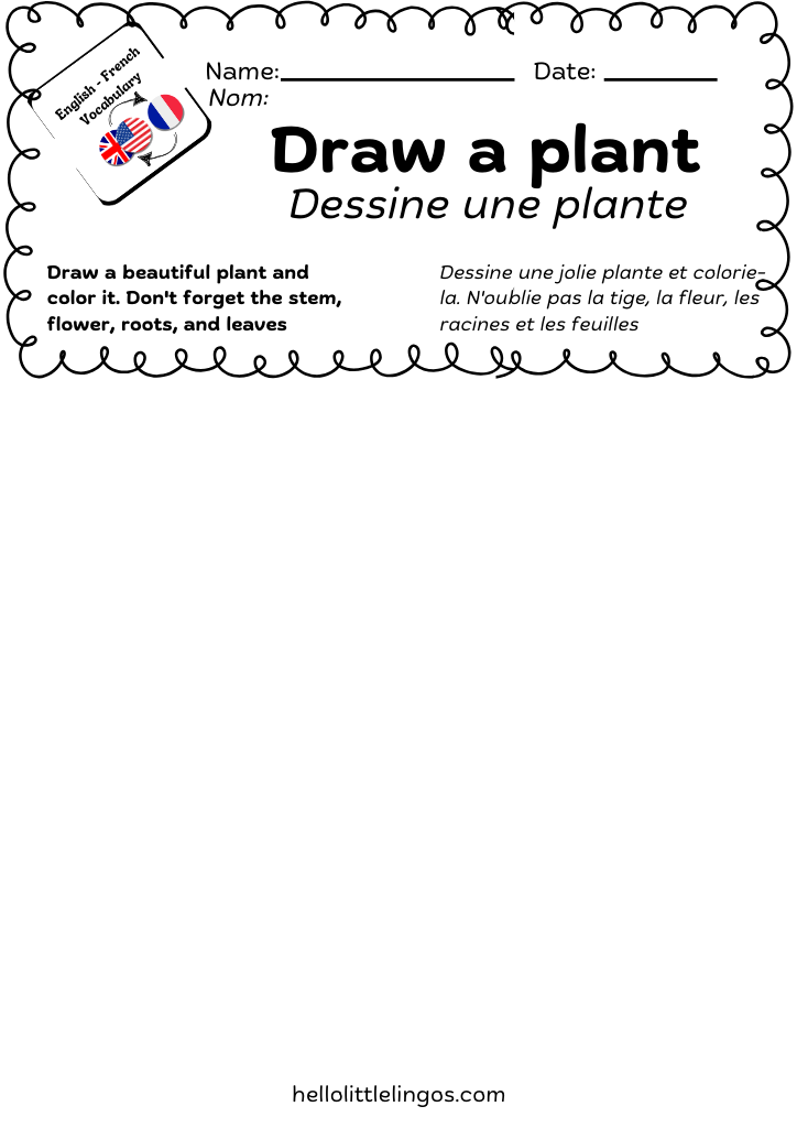 drawing activity for kids-draw a plant
