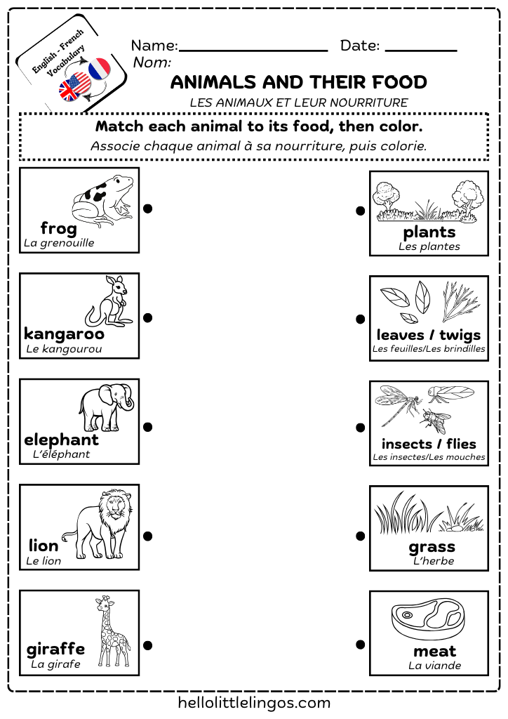 free pdf homeschool activities worksheets for bilingual kids in english and french