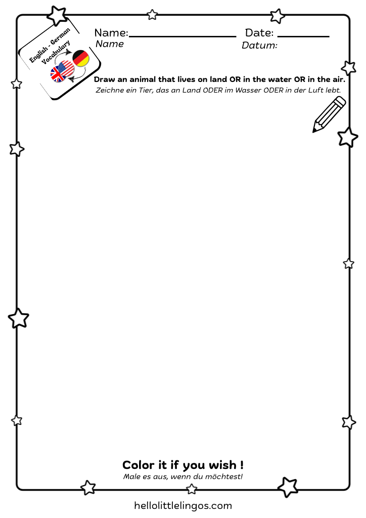 fun science activities for kids- drawing animals