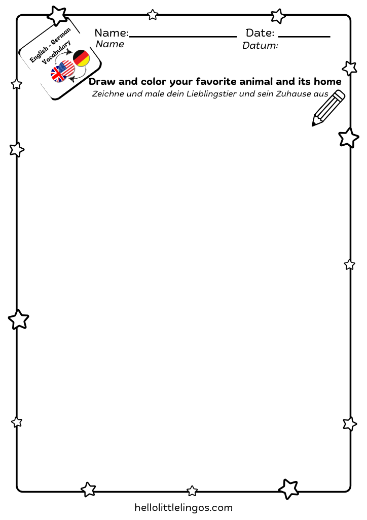 simple science activity for children - animals drawing