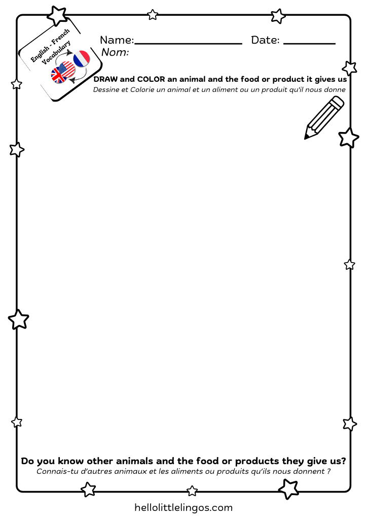 easy drawing and coloring activities for kids - animal and food