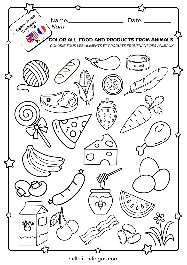 fun coloring activities for bilingual kids in french and english