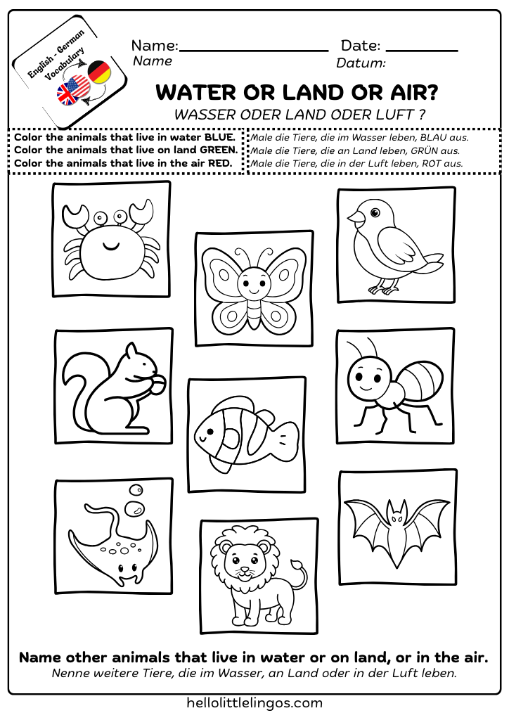 fun printable worksheets for kids in english and german