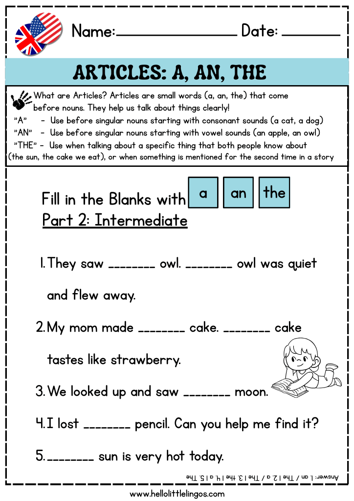 teaching grammar activities worksheets for kids, pdf free download