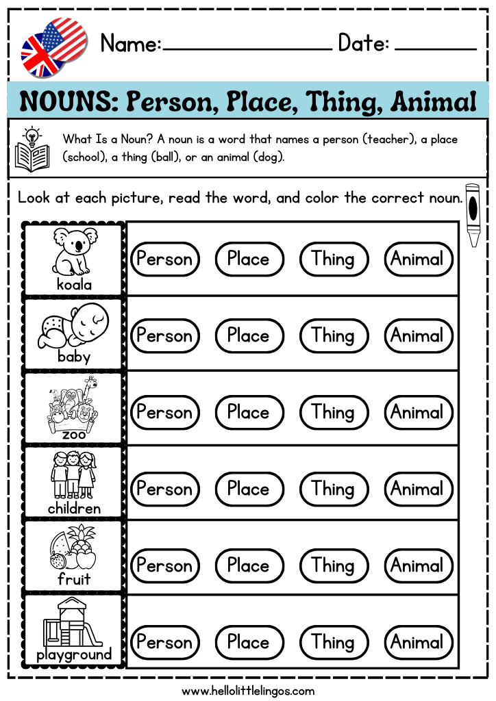fun english grammar activities for kindergarten, free pdf