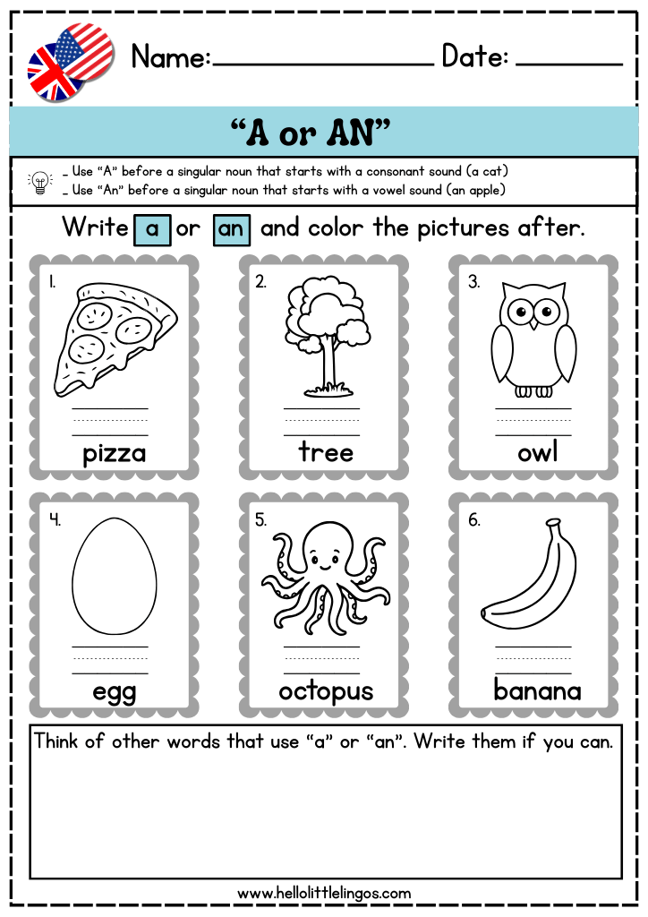 easy grammar worksheets for kindergarten, free download
