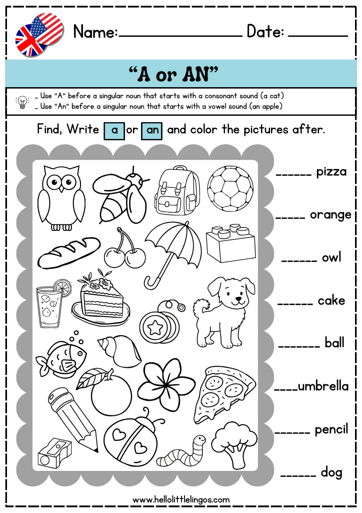 funny grammar exercises for kids, free pdf